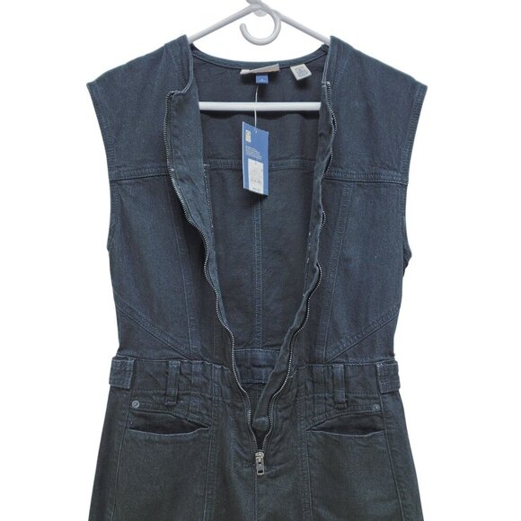 Universal Thread Womens Black Denim Sleeveless Jumpsuit Size 2  Overalls - Picture 7 of 12